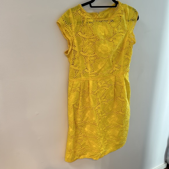 Nanette Lepore Dresses & Skirts - nanette lepore yellow Lace Dress Size 12.